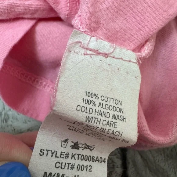 2000s Y2k Miss Me Pink NEW Cap Sleeve Baby Tee Lightweight Womens Medium Vtg - Picture 2 of 6